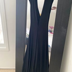 Black wide leg jumpsuit.
